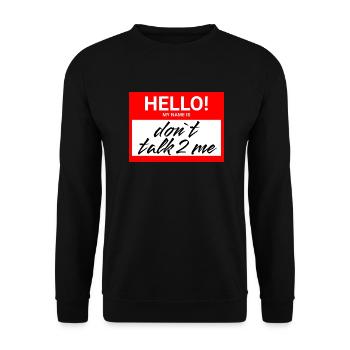 Hello - Unisex Pullover - Schwarz - Vorne - Alina (178cm) & Michal (187cm)