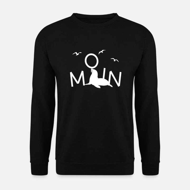 Moin Robbe Möwe - Unisex Pullover - Schwarz