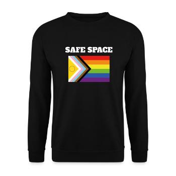 Inclusive Pride Pride SAFE SPACE - Unisex Sweatshirt - black - Front - Alina (178cm) & Michal (187cm)
