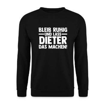 First name Dieter - Unisex Sweatshirt - black - Front - Alina (178cm) & Michal (187cm)