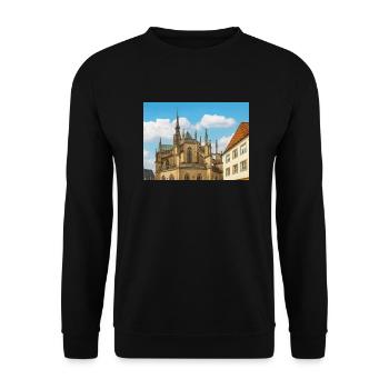 Marienkirche Osnabrück - Unisex Pullover - Schwarz - Vorne - Alina (178cm) & Michal (187cm)