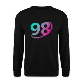 Nummer 98 mehrfarbig - Unisex Pullover - Schwarz - Vorne - Alina (178cm) & Michal (187cm)