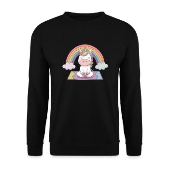 Yoga Unicorn - Unisex Sweatshirt - black - Front - Alina (178cm) & Michal (187cm)