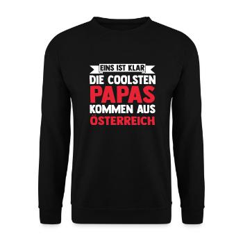 Autrichien Papa Père Fête des Pères Autriche - Sweat-shirt Unisexe - noir - Devant - Alina (178cm) & Michal (187cm)