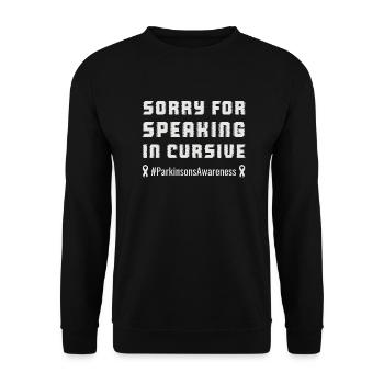 Voix drôle de sensibilisation à la maladie de Parkinson - Sweat-shirt Unisexe - noir - Devant - Alina (178cm) & Michal (187cm)