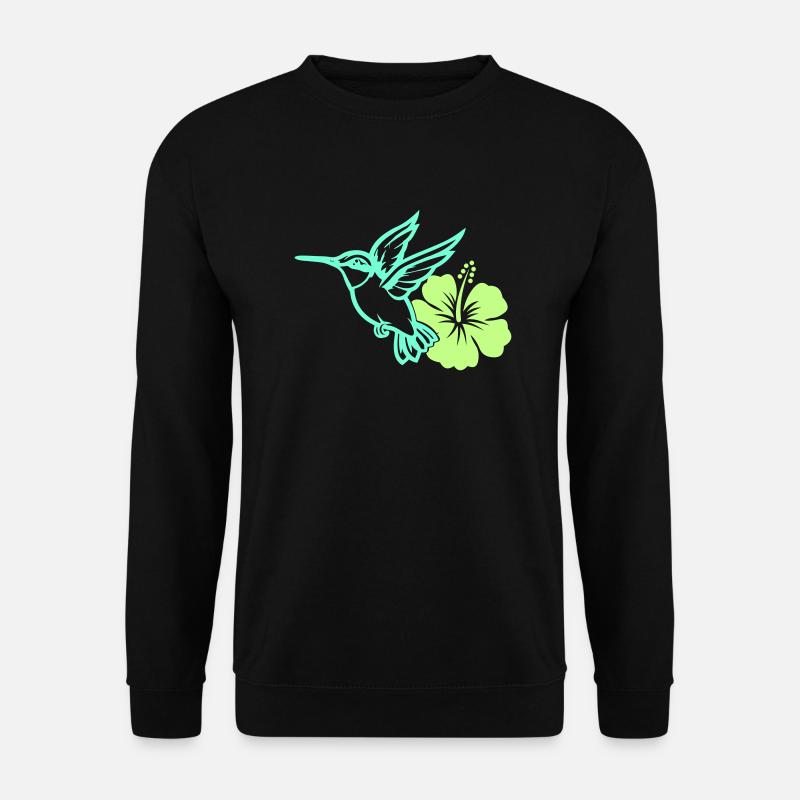 Hummingbird Bird Hibiscus - Unisex Sweatshirt - black