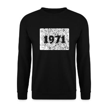 1971 - Unisex Pullover - Schwarz - Vorne - Alina (178cm) & Michal (187cm)