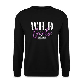 Wild Girls Lead The Way Statement - Unisex Sweatshirt - black - Front - Alina (178cm) & Michal (187cm)