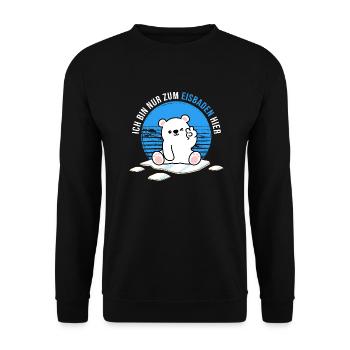 Baths Winter Baths Polar Bear Bathing - Unisex Sweatshirt - black - Front - Alina (178cm) & Michal (187cm)