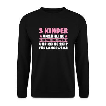 Mom of 3 children - Unisex Sweatshirt - black - Front - Alina (178cm) & Michal (187cm)