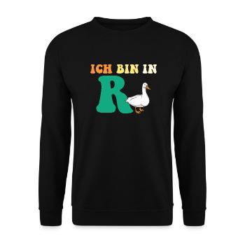 Pensioner Retirement Pension Pension Duck - Unisex Sweatshirt - black - Front - Alina (178cm) & Michal (187cm)
