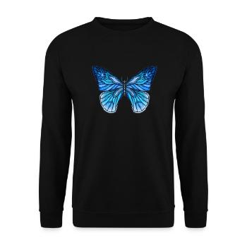 Schmetterling - Unisex Pullover - Schwarz - Vorne - Alina (178cm) & Michal (187cm)