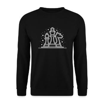 Chess Pieces Trait Sketch - Unisex Sweatshirt - black - Front - Alina (178cm) & Michal (187cm)
