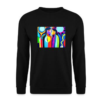 Kulturelle Vielfalt abstrakt - Unisex Pullover - Schwarz - Vorne - Alina (178cm) & Michal (187cm)