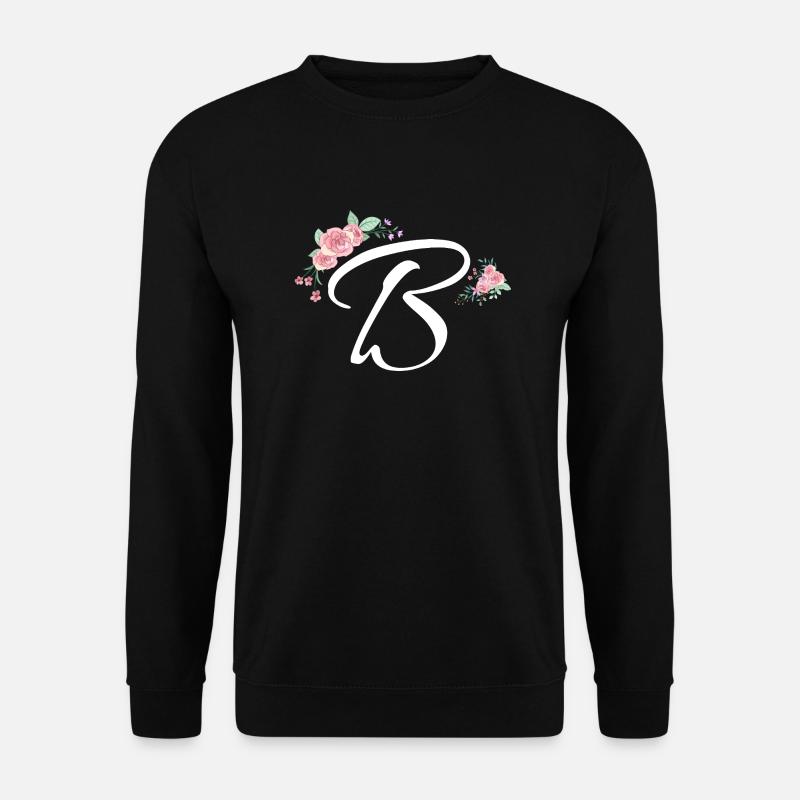 Buchstabe b Blumen - Unisex Pullover - Schwarz