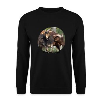 Ziegenböcke - Unisex Pullover - Schwarz - Vorne - Alina (178cm) & Michal (187cm)