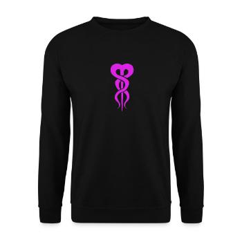 Twisted Heart Pink - Unisex Sweatshirt - black - Front - Alina (178cm) & Michal (187cm)