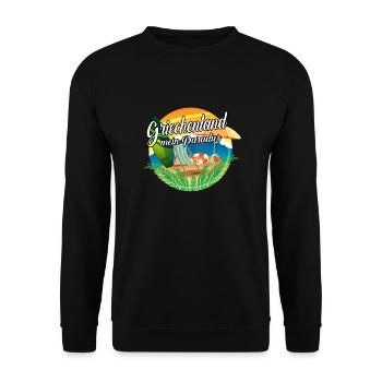 Griechenland - Mein Paradies - Unisex Pullover - Schwarz - Vorne - Alina (178cm) & Michal (187cm)