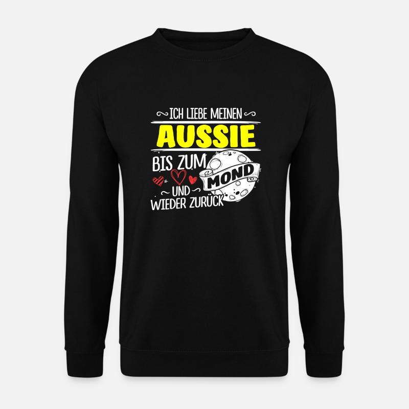Aussi Australien Shepherd Hund Geschenk Mond - Unisex Pullover - Schwarz