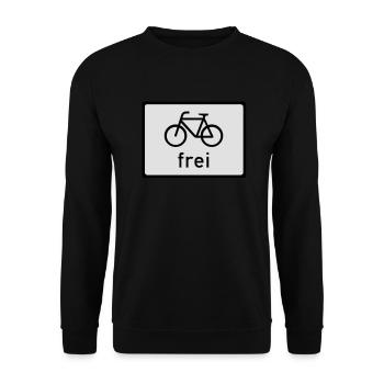 Fahrrad frei - Unisex Pullover - Schwarz - Vorne - Alina (178cm) & Michal (187cm)