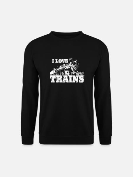 i love trains - Unisex Sweatshirt - black