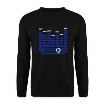 music_player_1_f2 - Unisex Sweatshirt - black - Front - Alina (178cm) & Michal (187cm)