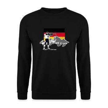 Biathlon - Germany Flag - Unisex Pullover - Schwarz - Vorne - Alina (178cm) & Michal (187cm)