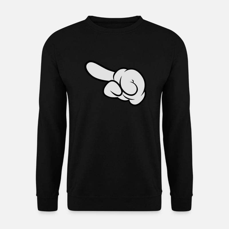 Comic Hand Pointing (Left) - Unisex Sweatshirt - black