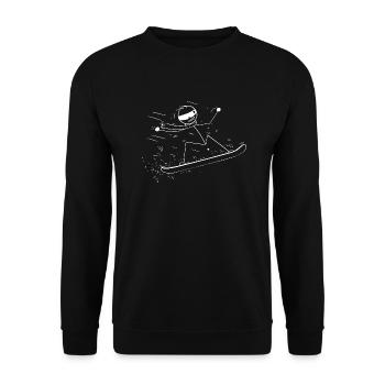 Jumping snowboard rider - Unisex Sweatshirt - black - Front - Alina (178cm) & Michal (187cm)