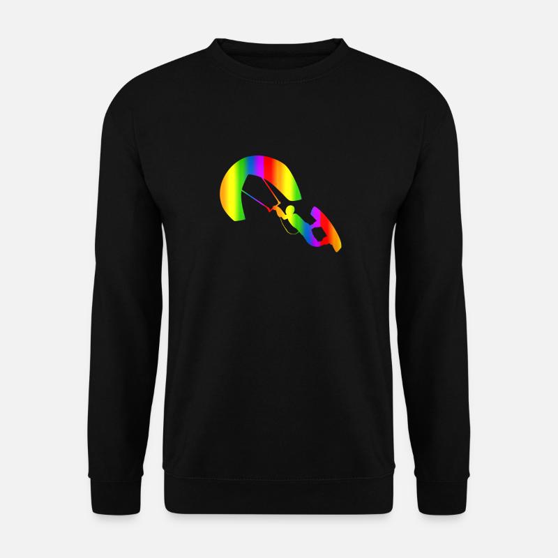Bunter Kitesurfing Regenbogen - Unisex Pullover - Schwarz