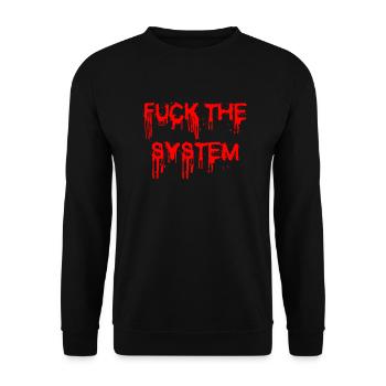 FUCK THE SYSTEM - idées cadeaux pour démonstration - Sweat-shirt Unisexe - noir - Devant - Alina (178cm) & Michal (187cm)