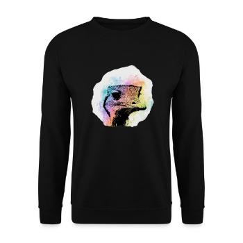 Emu watercolor - Unisex Sweatshirt - black - Front - Alina (178cm) & Michal (187cm)