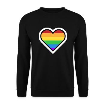 Heart rainbow - Unisex Sweatshirt - black - Front - Alina (178cm) & Michal (187cm)