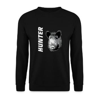 Sanglier - Chasseur - Sanglier - Chasseur - Sweat-shirt Unisexe - noir - Devant - Alina (178cm) & Michal (187cm)