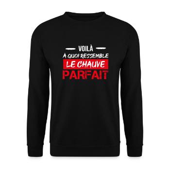 Voilà à quoi ressemble le chauve parfait - Sweat-shirt Unisexe - noir - Devant - Alina (178cm) & Michal (187cm)