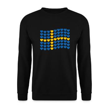 Suède drapeaux de cœurs suédois - Sweat-shirt Unisexe - noir - Devant - Alina (178cm) & Michal (187cm)