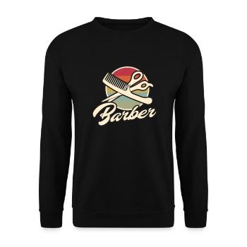 Barber pesage ciseaux vintage motif - Sweat-shirt Unisexe - noir - Devant - Alina (178cm) & Michal (187cm)