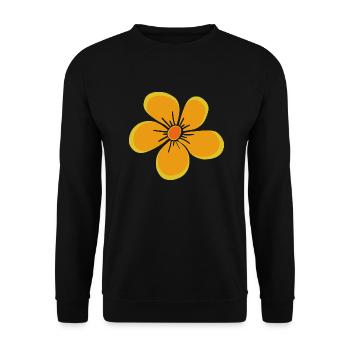 Fleur jaune, fleur, floral, motif floral, floral - Sweat-shirt Unisexe - noir - Devant - Alina (178cm) & Michal (187cm)