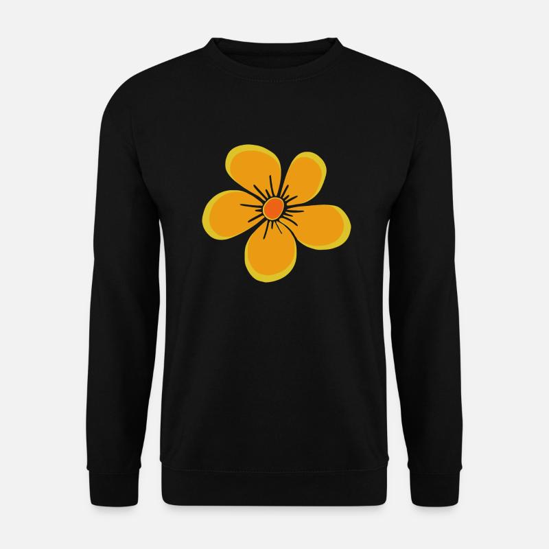 Blume gelb, Blüte, floral, Blumenmotiv, blumig - Unisex Pullover - Schwarz