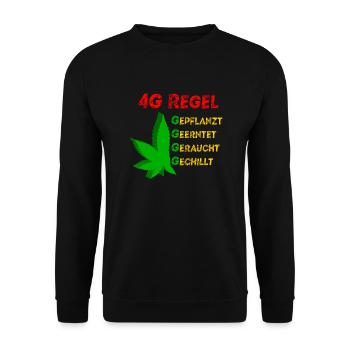 4G REGEL Canabis - Unisex Pullover - Schwarz - Vorne - Alina (178cm) & Michal (187cm)
