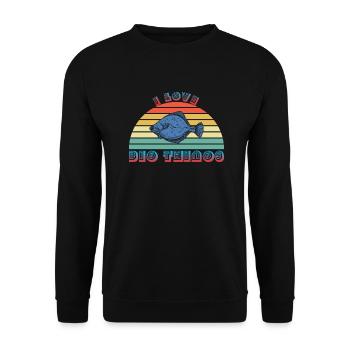 I love big things! - Unisex Sweatshirt - black - Front - Alina (178cm) & Michal (187cm)