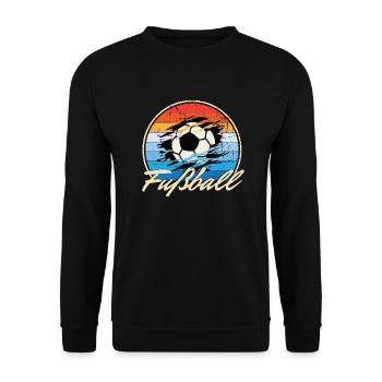 Fußball Vintage Retro Style Geburtstags Geschenk - Unisex Pullover - Schwarz - Vorne - Alina (178cm) & Michal (187cm)