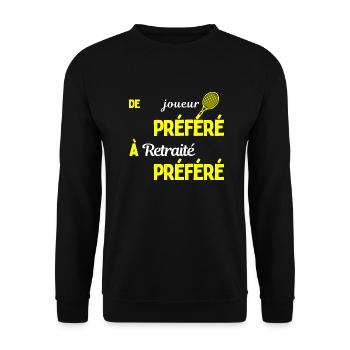 Retrait tennis- Idee de cadeau pour fan de tennis - Sweat-shirt Unisexe - noir - Devant - Alina (178cm) & Michal (187cm)