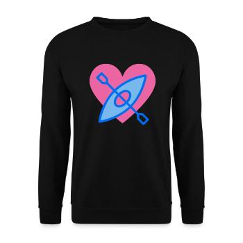 Herz Kanu Liebe - Unisex Pullover - Schwarz - Vorne - Alina (178cm) & Michal (187cm)