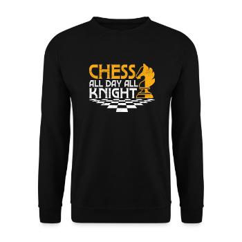 Chess All Day All Knight Chess Player Chess Board - Unisex Pullover - Schwarz - Vorne - Alina (178cm) & Michal (187cm)