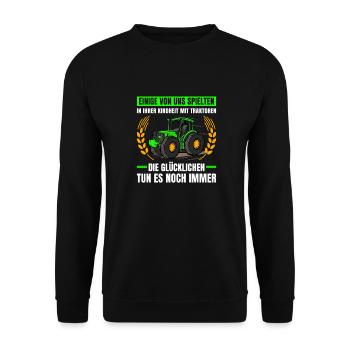 Einige Von Uns Spielten Mit Traktoren Traktor - Unisex Pullover - Schwarz - Vorne - Alina (178cm) & Michal (187cm)