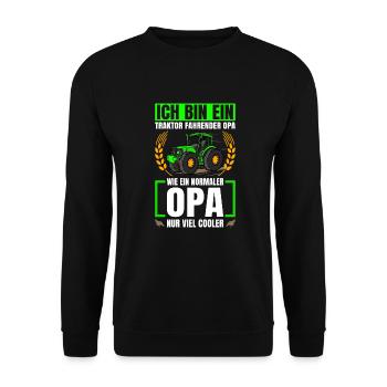 Ich Bin Ein Traktor Fahrender Opa Traktor - Unisex Pullover - Schwarz - Vorne - Alina (178cm) & Michal (187cm)