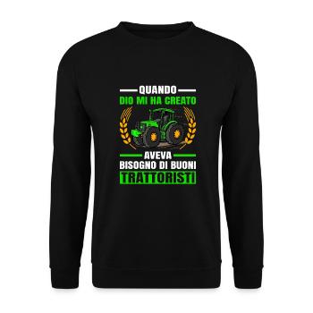 Agricoltura Buoni Trattoristi Trattore - Unisex Pullover - Schwarz - Vorne - Alina (178cm) & Michal (187cm)