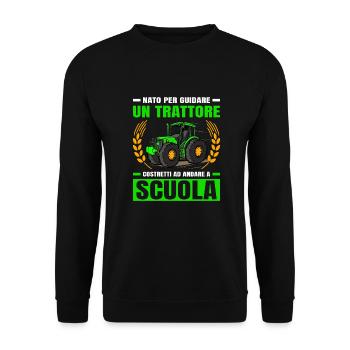 Agricoltura Nato Per Guidare Trattori Trattore - Unisex Pullover - Schwarz - Vorne - Alina (178cm) & Michal (187cm)
