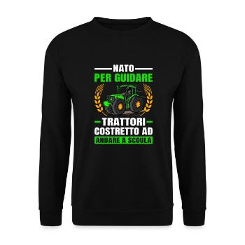 Agricoltura Nato Per Guidare Trattori Trattore - Unisex Pullover - Schwarz - Vorne - Alina (178cm) & Michal (187cm)